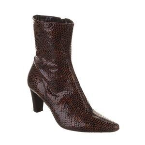 AQUATALIA Zoly Brown Snakeskin Ankle Boots 8